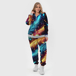 Женский 3D-костюм Неоновые разноцветные перья, цвет: 3D-меланж — фото 2