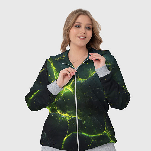 Женский костюм Разбитая плита с зеленым светом / 3D-Меланж – фото 3
