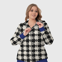 Женский 3D-костюм Черно белая гусиная лапка, цвет: 3D-синий — фото 2