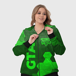 Женский 3D-костюм GTA - green gradient вертикально, цвет: 3D-черный — фото 2