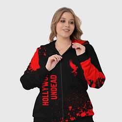 Женский 3D-костюм Hollywood Undead - red gradient вертикально, цвет: 3D-черный — фото 2