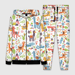 Женский 3D-костюм Ламы паттерн, цвет: 3D-черный