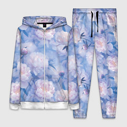 Женский 3D-костюм Цветы в туманности, цвет: 3D-белый