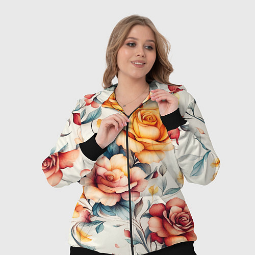 Женский костюм Паттерн с переплетением цветов / 3D-Черный – фото 3