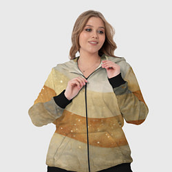 Женский 3D-костюм Бежево-золотые полосы с блестками, цвет: 3D-черный — фото 2