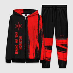 Женский 3D-костюм Bring Me the Horizon - red gradient по-вертикали, цвет: 3D-черный