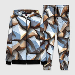 Женский 3D-костюм Каменно металлическая абстракция, цвет: 3D-черный