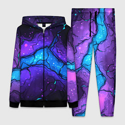 Женский 3D-костюм Синяя звездная полоса в плите текстура, цвет: 3D-черный