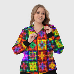 Женский 3D-костюм Неоновое стекло абстракция, цвет: 3D-черный — фото 2