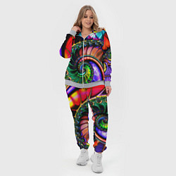 Женский 3D-костюм Фрактальный узор неоновый, цвет: 3D-меланж — фото 2
