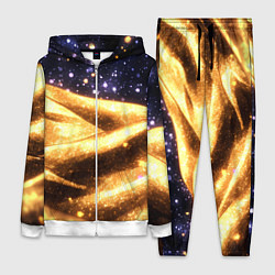 Женский 3D-костюм Золотая текстура и синее небо, цвет: 3D-белый