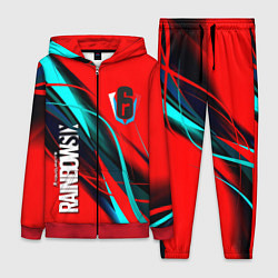 Женский 3D-костюм Rainbow six геометрия полосы, цвет: 3D-красный