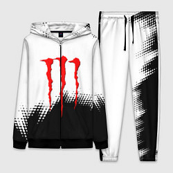 Женский 3D-костюм Monster energy чёрно белые краски, цвет: 3D-черный