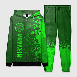 Женский 3D-костюм Nirvana - green gradient по-вертикали, цвет: 3D-черный