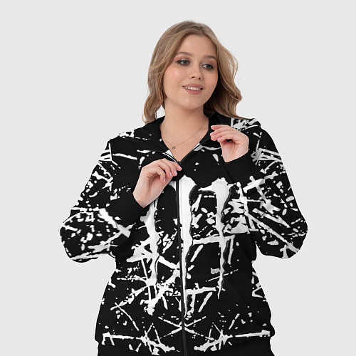 Женский костюм Monster energy белые штрихи краско / 3D-Черный – фото 3