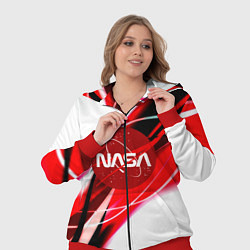 Женский 3D-костюм Nasa абстрактные полосы, цвет: 3D-красный — фото 2