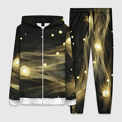 Женский 3D-костюм Золотистый свет на черной текстуре, цвет: 3D-белый