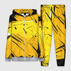 Женский 3D-костюм Желтая краска на черном фоне, цвет: 3D-меланж