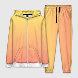 Женский 3D-костюм Градиент нежный жёлто-розовый, цвет: 3D-белый