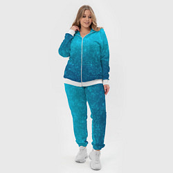 Женский 3D-костюм Лазурный голубой текстурный градиент, цвет: 3D-белый — фото 2