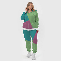 Женский 3D-костюм Сине-зелёно-розовый тёмный трёхцветный, цвет: 3D-белый — фото 2