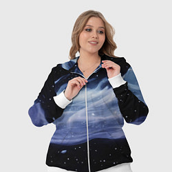 Женский 3D-костюм Синяя волна в космосе - текстура, цвет: 3D-белый — фото 2