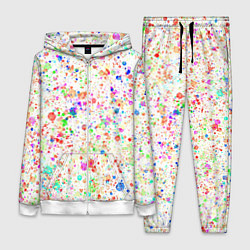 Женский 3D-костюм Белый с разноцветными брызгами, цвет: 3D-белый