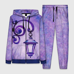 Женский 3D-костюм Уличный фиолетовый фонарь, цвет: 3D-синий