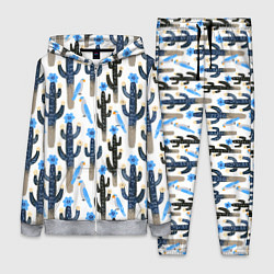 Женский 3D-костюм Кактусы и попугаи, цвет: 3D-меланж