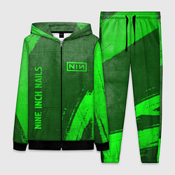 Женский 3D-костюм Nine Inch Nails - green gradient вертикально, цвет: 3D-черный