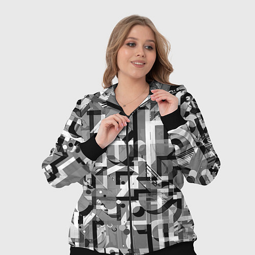 Женский костюм Серый объёмный эффект / 3D-Черный – фото 3