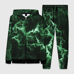 Женский 3D-костюм Lightning green line, цвет: 3D-черный