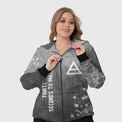 Женский 3D-костюм Thirty Seconds to Mars - grey gradient вертикально, цвет: 3D-черный — фото 2