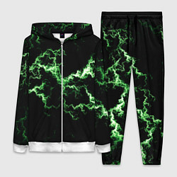 Женский 3D-костюм Lightning green glow, цвет: 3D-белый