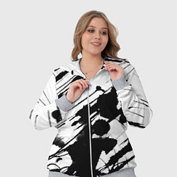 Женский 3D-костюм Брызги и штрихи черной краски, цвет: 3D-меланж — фото 2