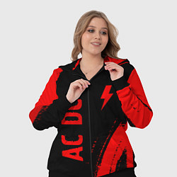 Женский 3D-костюм AC DC - red gradient вертикально, цвет: 3D-черный — фото 2