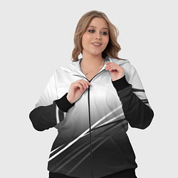 Женский 3D-костюм Градиент с полосами из белого в тёмный, цвет: 3D-черный — фото 2