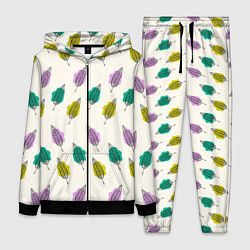 Женский 3D-костюм Листья на пятнах, цвет: 3D-черный
