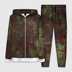 Женский костюм Абстракция - green fabric soaked in red paint