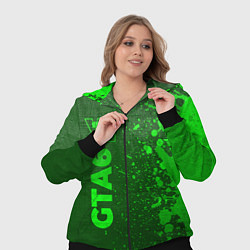 Женский 3D-костюм GTA6 - green gradient по-вертикали, цвет: 3D-черный — фото 2