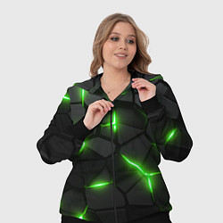 Женский 3D-костюм Зеленая неоновая броня, цвет: 3D-черный — фото 2