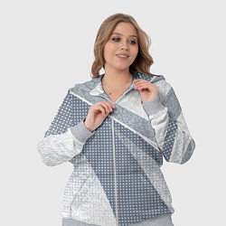 Женский 3D-костюм Светлый серо-голубой текстурированный с полосой, цвет: 3D-меланж — фото 2