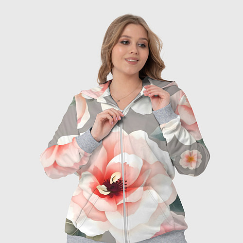 Женский костюм Нежные цветы / 3D-Меланж – фото 3