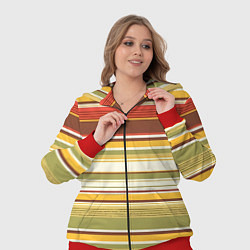 Женский 3D-костюм Горизонтальные полосы, цвет: 3D-красный — фото 2