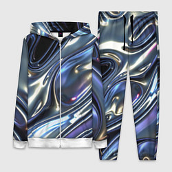 Женский 3D-костюм Серебро жидкий металл, цвет: 3D-белый