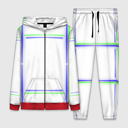 Женский 3D-костюм Neon white green light blue, цвет: 3D-красный