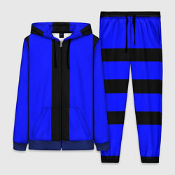 Женский костюм Color blue black stripes