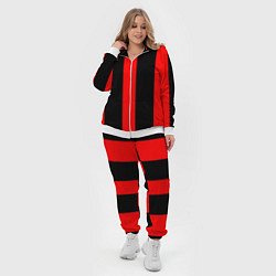 Женский 3D-костюм Color black red lines, цвет: 3D-белый — фото 2