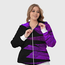 Женский 3D-костюм Color purple black stripes, цвет: 3D-белый — фото 2