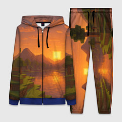 Женский 3D-костюм Закат - Minecraft, цвет: 3D-синий